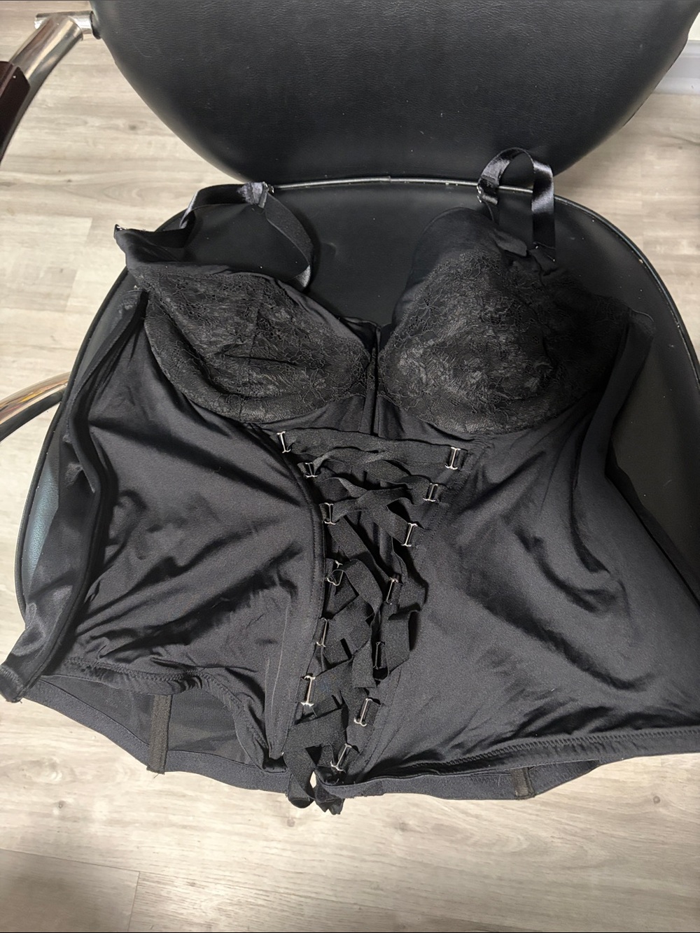 Lane Bryant Black Lace-Trim Corset Camisole